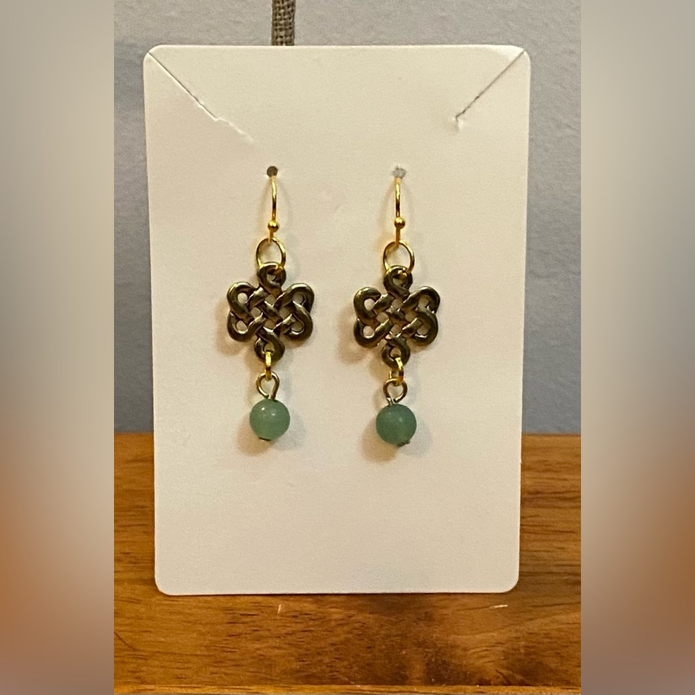 NEW Aventurine crystal Irish charm earrings FINAL
